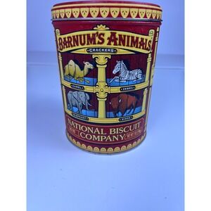 Barnum's Animals Crackers Tin National Biscuit Company Vintage Style Red 2002